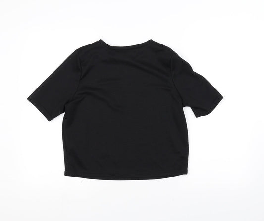 Womens UK Size 12 Atmosphere Black Basic T-Shirt