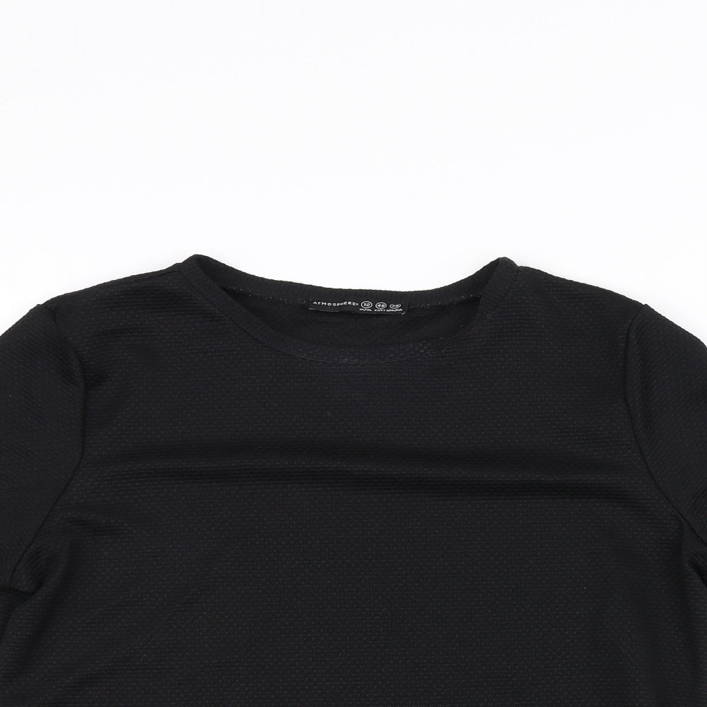 Womens UK Size 12 Atmosphere Black Basic T-Shirt