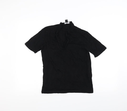 Womens UK Size 6 Atmosphere Black Basic T-Shirt