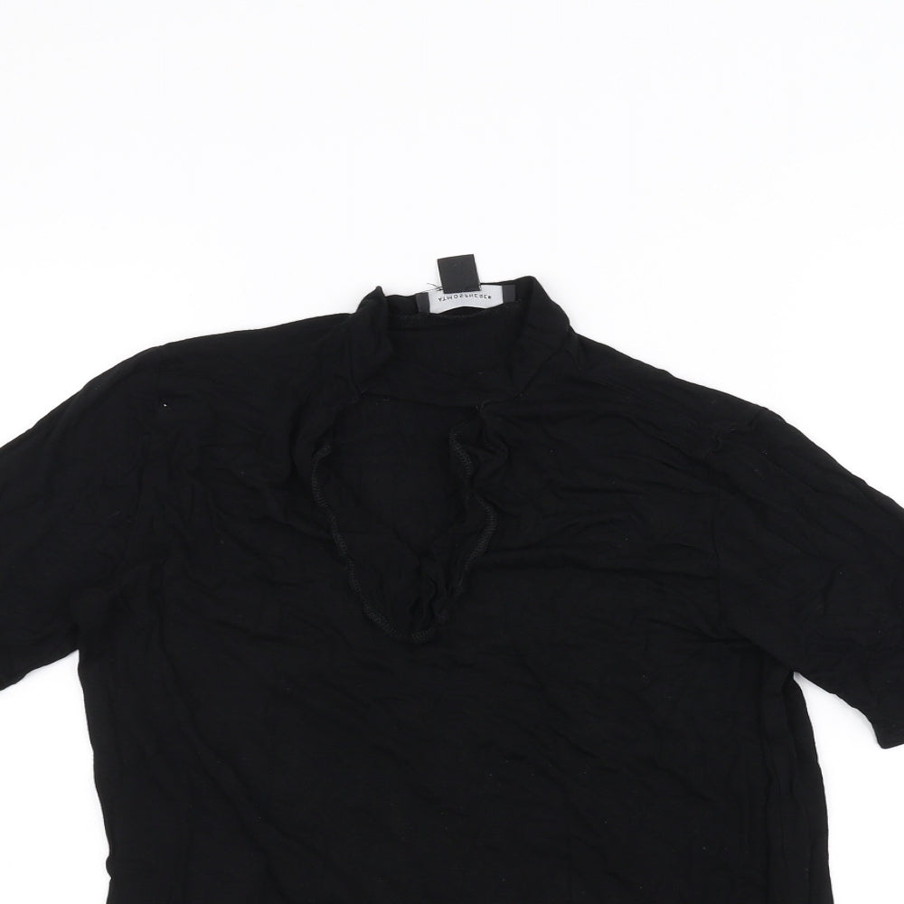 Womens UK Size 6 Atmosphere Black Basic T-Shirt