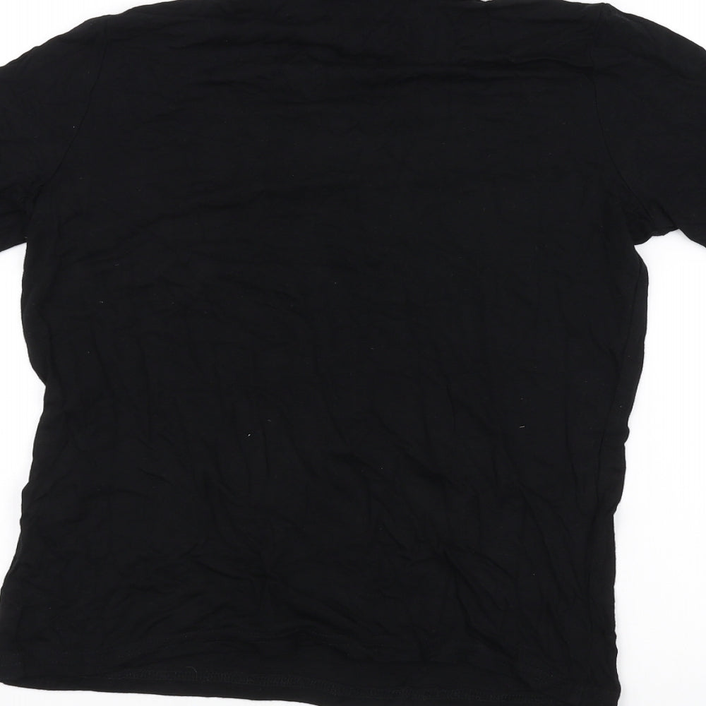 Womens UK Size 6 Atmosphere Black Basic T-Shirt