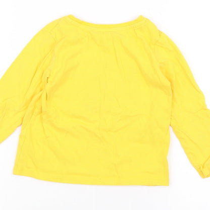 George Girls Yellow   Basic T-Shirt Size 2-3 Years  - Pudsey Bear