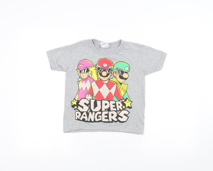 Gilden Boys Grey   Basic T-Shirt Size XS  - super rangers