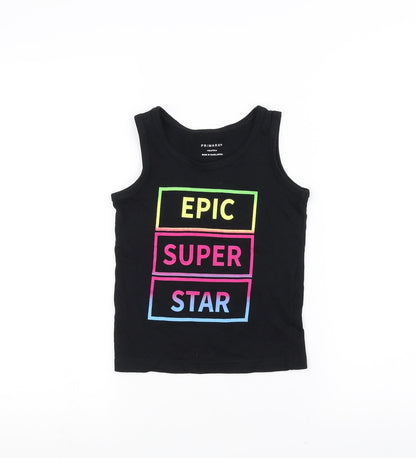 Primark Girls Black   Basic Tank Size 4-5 Years
