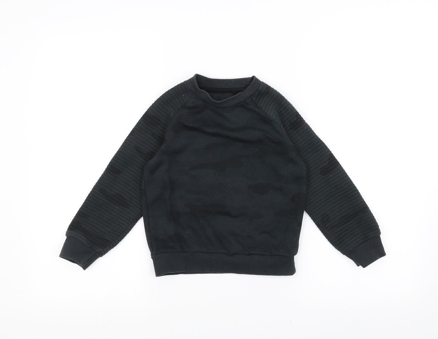 Primark Boys Green Camouflage  Pullover Jumper Size 5-6 Years