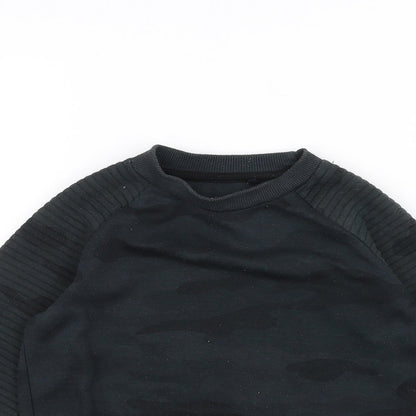 Primark Boys Green Camouflage  Pullover Jumper Size 5-6 Years