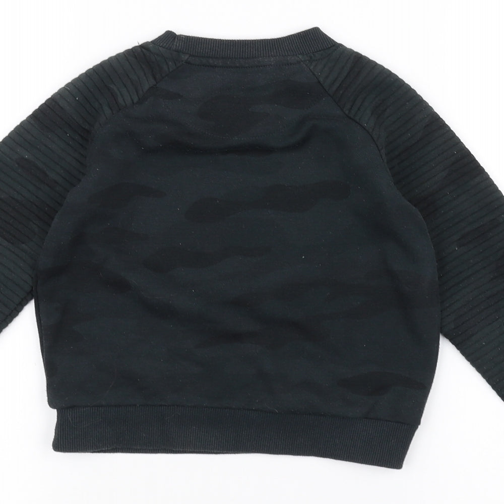Primark Boys Green Camouflage  Pullover Jumper Size 5-6 Years