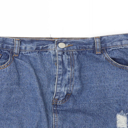 Womens UK Size 12 Boohoo Mini Denim Skirt