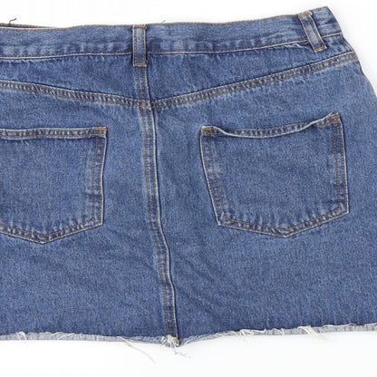 Womens UK Size 12 Boohoo Mini Denim Skirt