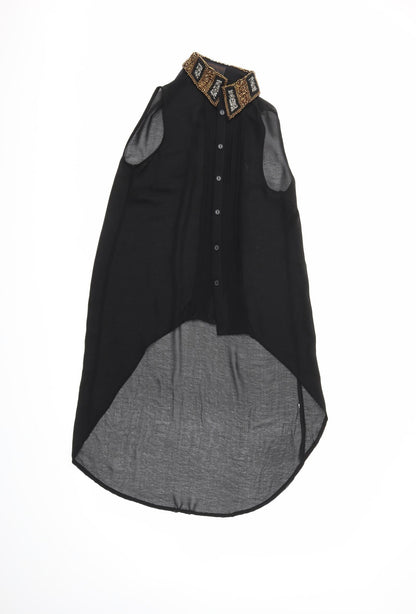 Womens UK Size 6 Atmosphere Black Basic Button-Up