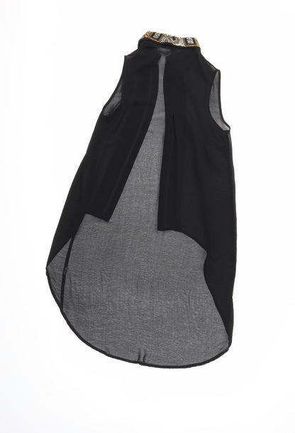 Womens UK Size 6 Atmosphere Black Basic Button-Up