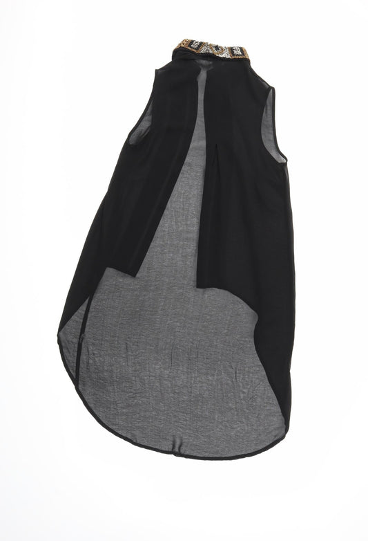 Womens UK Size 6 Atmosphere Black Basic Button-Up