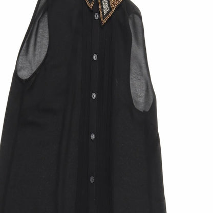 Womens UK Size 6 Atmosphere Black Basic Button-Up