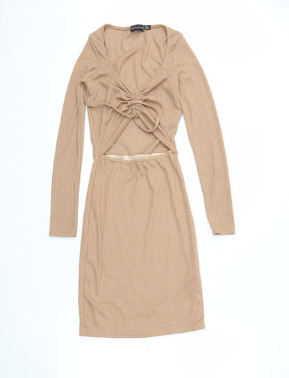 PRETTYLITTLETHING Womens Beige   Mini  Size 6