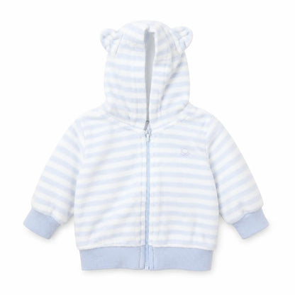 United Colors of Benetton Boys Blue Striped  Full Zip Jumper Size 0-3 Months