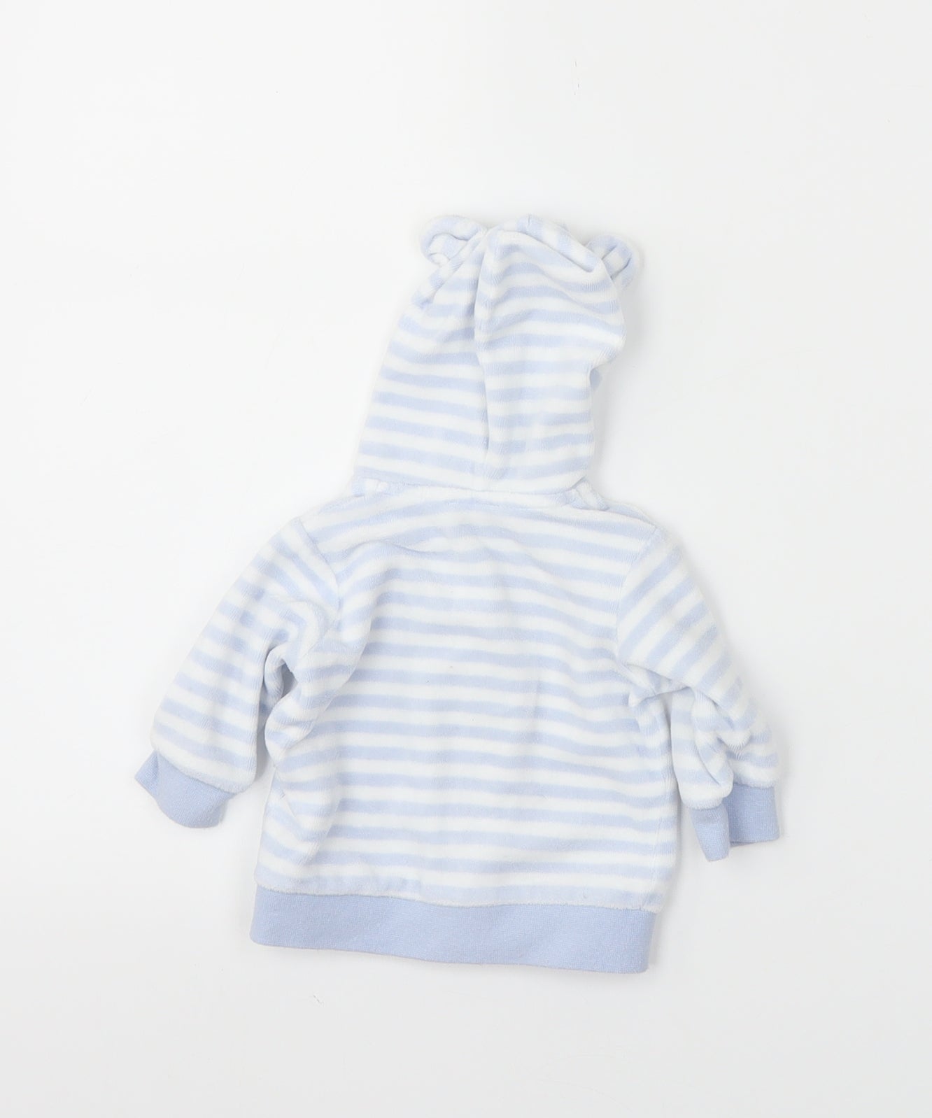 Benetton Boys Blue Striped  Full Zip Jumper Size 0-3 Months