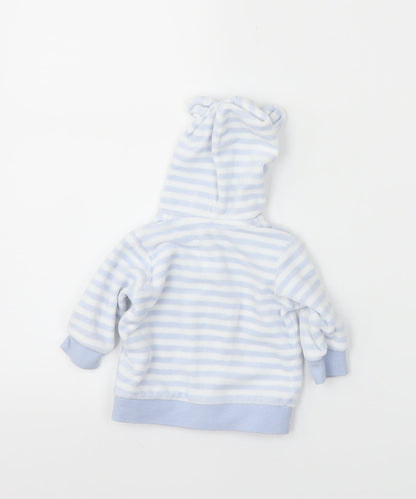 Benetton Boys Blue Striped  Full Zip Jumper Size 0-3 Months