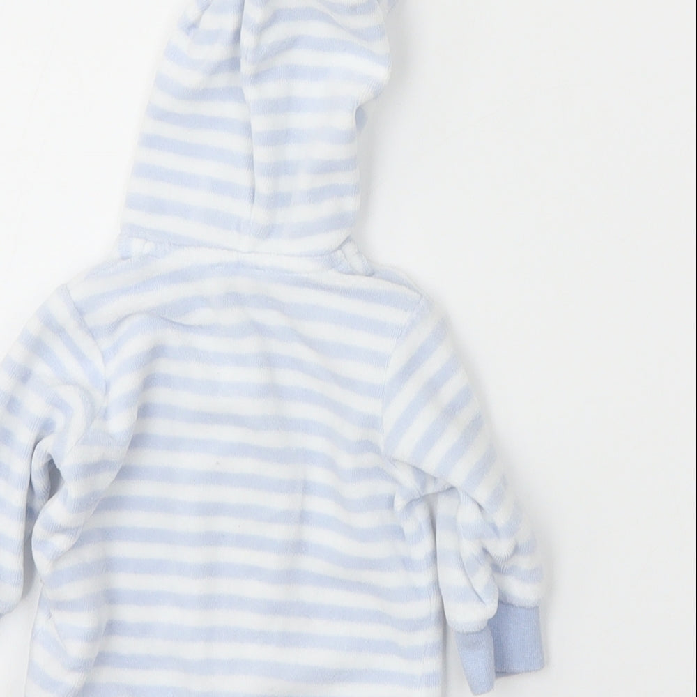 Benetton Boys Blue Striped  Full Zip Jumper Size 0-3 Months