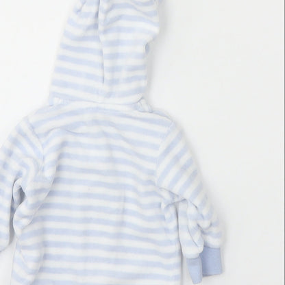 Benetton Boys Blue Striped  Full Zip Jumper Size 0-3 Months