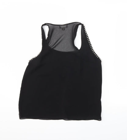 Womens UK Size 10 Topshop Black Basic Tank