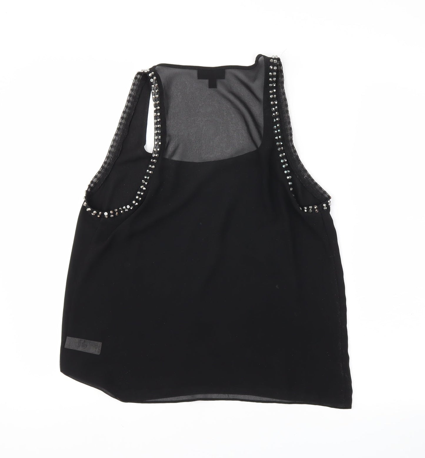 Womens UK Size 10 Topshop Black Basic Tank