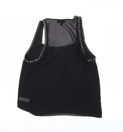 Womens UK Size 10 Topshop Black Basic Tank
