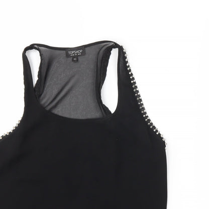 Womens UK Size 10 Topshop Black Basic Tank