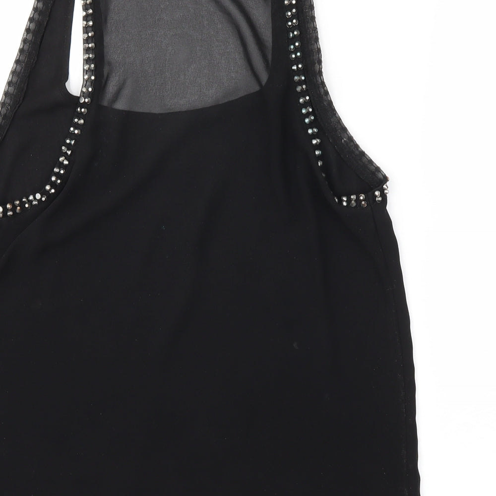 Womens UK Size 10 Topshop Black Basic Tank