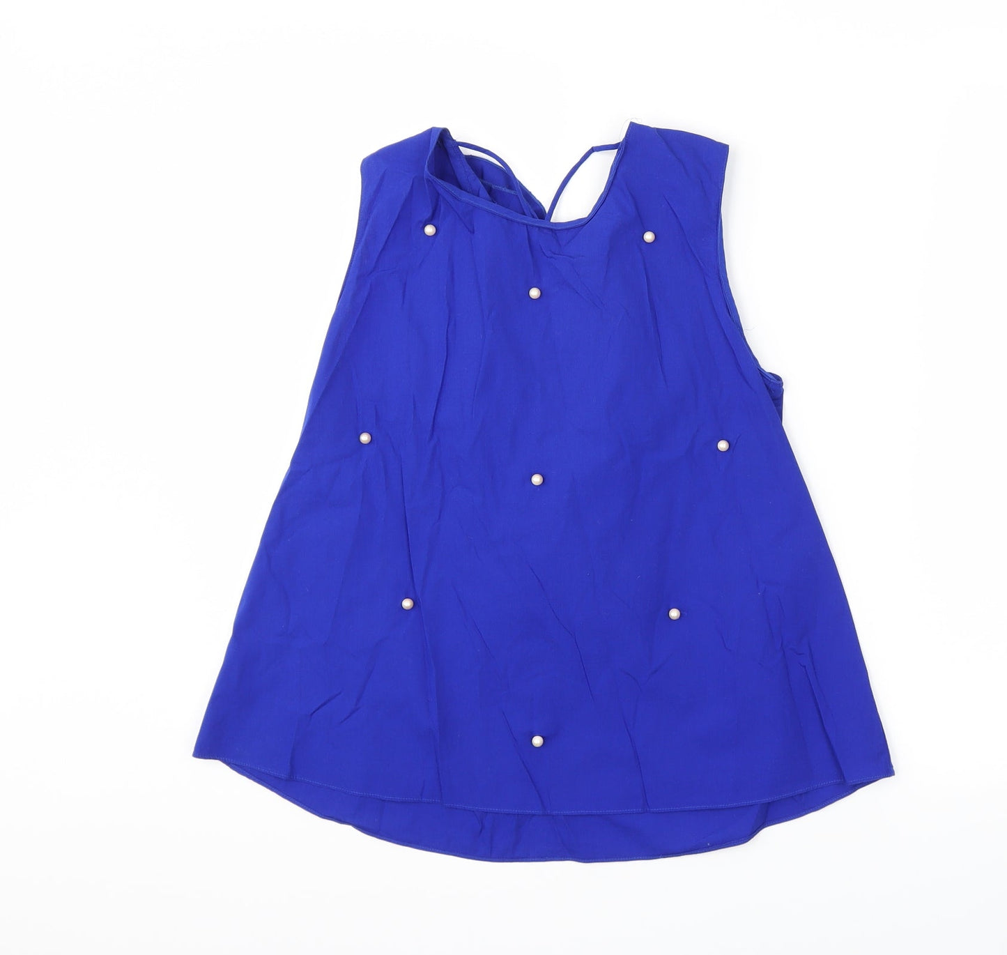 Womens UK Size S Zara Blue Basic Blouse