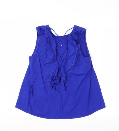 Womens UK Size S Zara Blue Basic Blouse