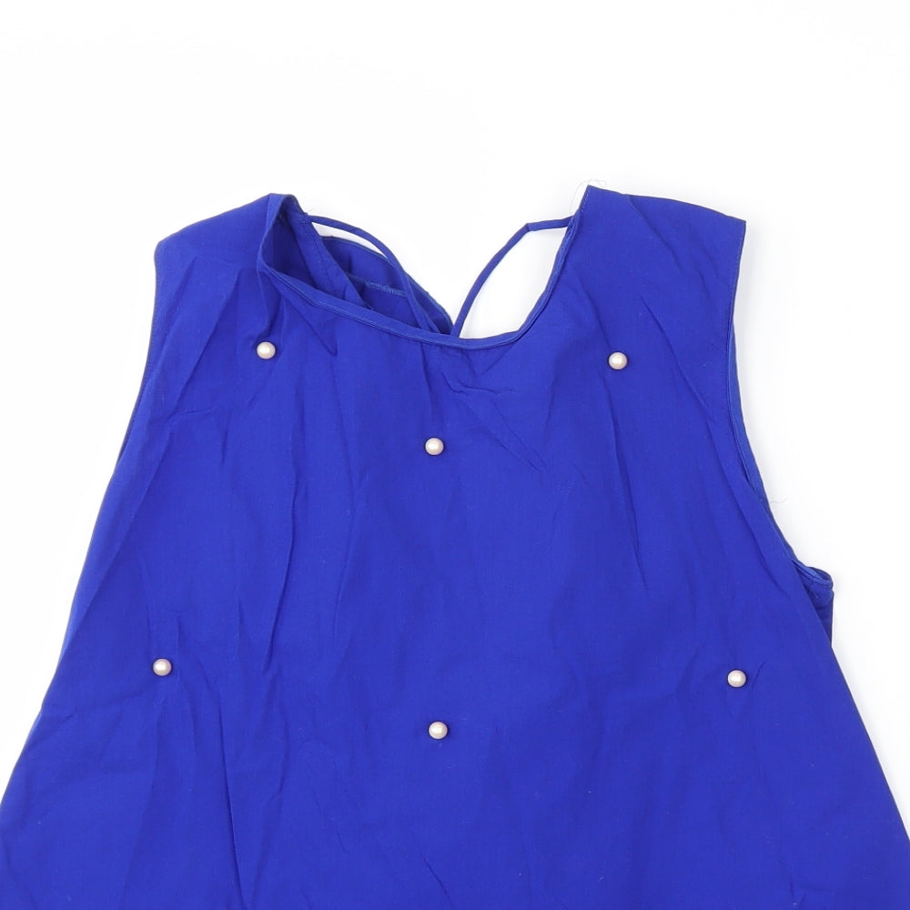 Womens UK Size S Zara Blue Basic Blouse