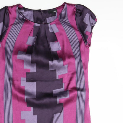 NEXT Womens Purple Striped  Sheath  Size 10