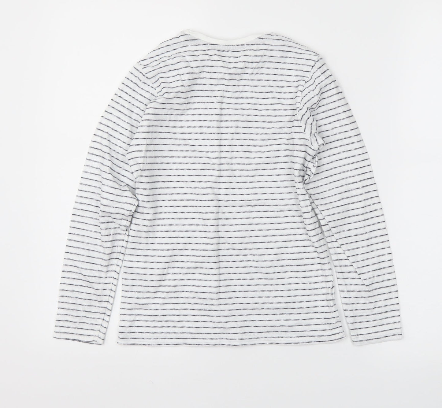 George Girls White Striped  Basic T-Shirt Size 7-8 Years