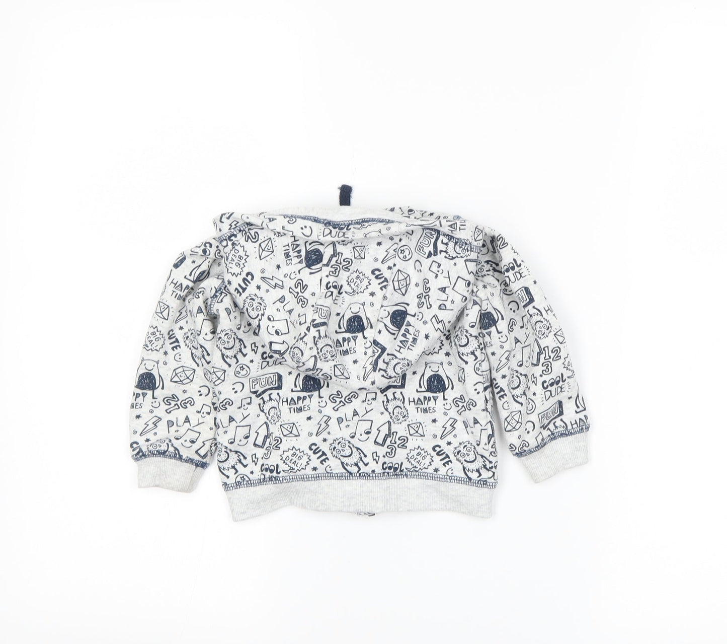 F&F Boys Grey   Full Zip Jumper Size 9-12 Months