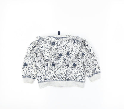 F&F Boys Grey   Full Zip Jumper Size 9-12 Months