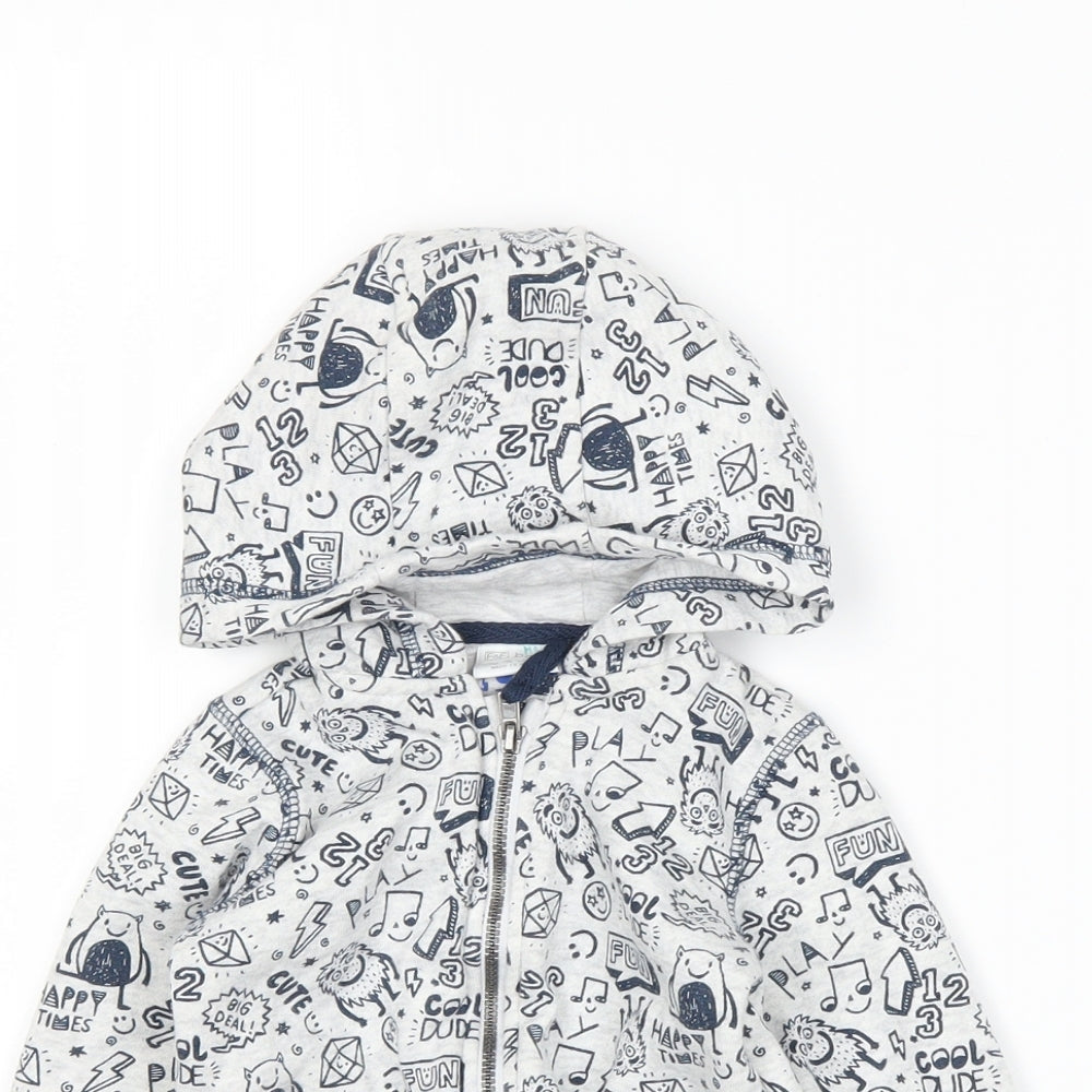 F&F Boys Grey   Full Zip Jumper Size 9-12 Months