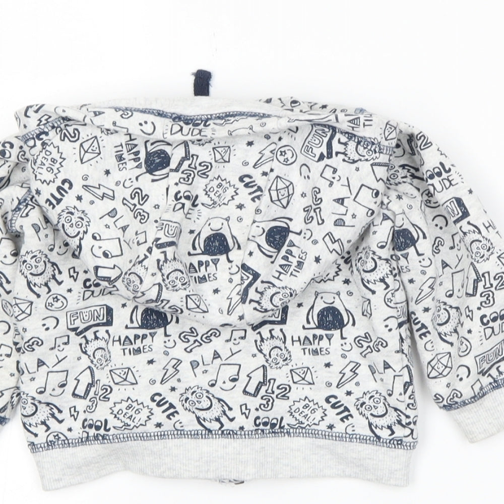 F&F Boys Grey   Full Zip Jumper Size 9-12 Months