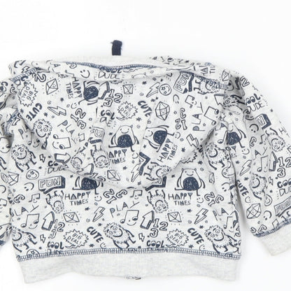 F&F Boys Grey   Full Zip Jumper Size 9-12 Months