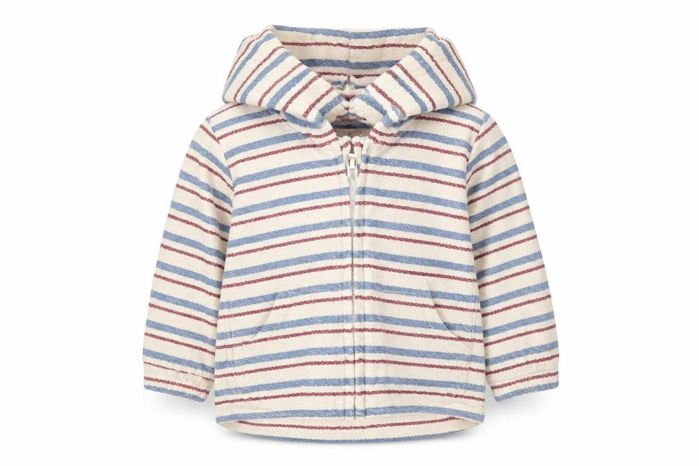 Marks & Spencer Boys Beige Striped  Full Zip Jumper Size 6-9 Months