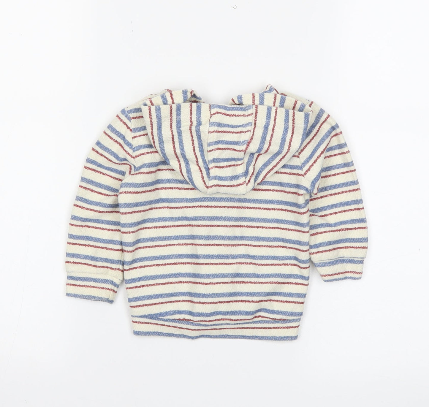 M&S Boys Beige Striped  Full Zip Jumper Size 6-9 Months