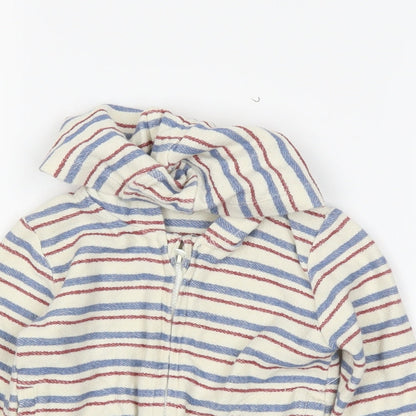 M&S Boys Beige Striped  Full Zip Jumper Size 6-9 Months