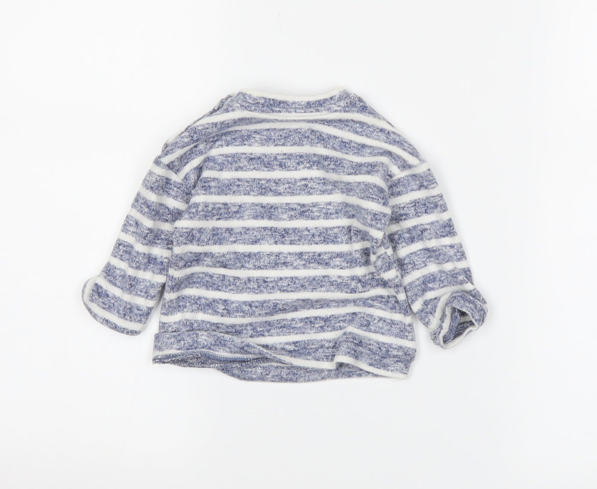 George Boys Blue Striped  Pullover Jumper Size 3-6 Months