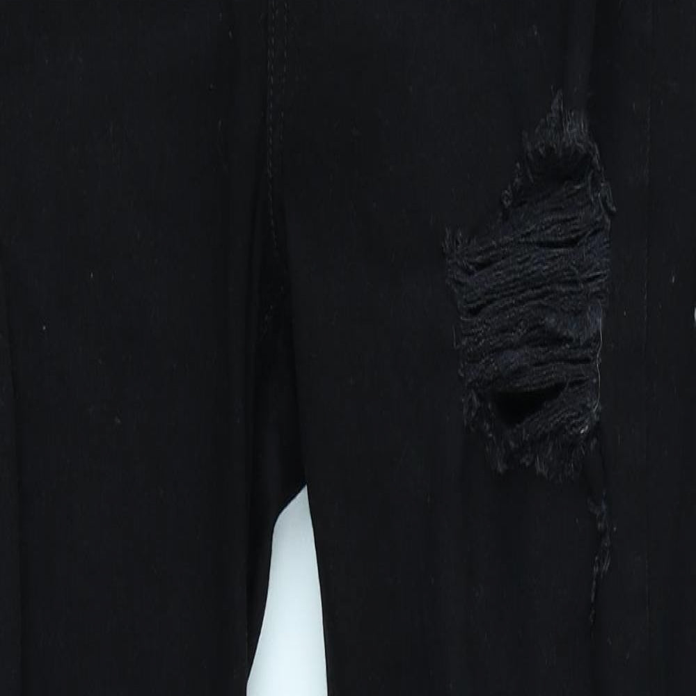 V Womens Black  Denim Skinny Jeans Size 14 L28 in