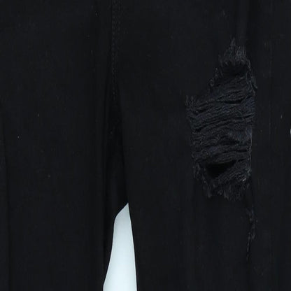 V Womens Black  Denim Skinny Jeans Size 14 L28 in