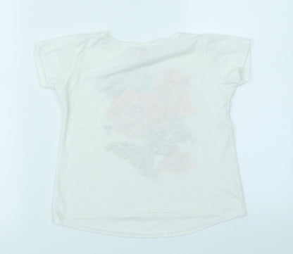 E-vie Angel Girls White   Basic T-Shirt Size 6 Years