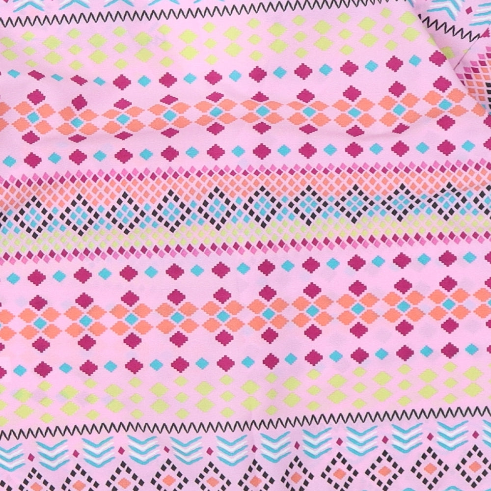 TU Girls Pink Geometric  Kimono Jacket Size 8 Years