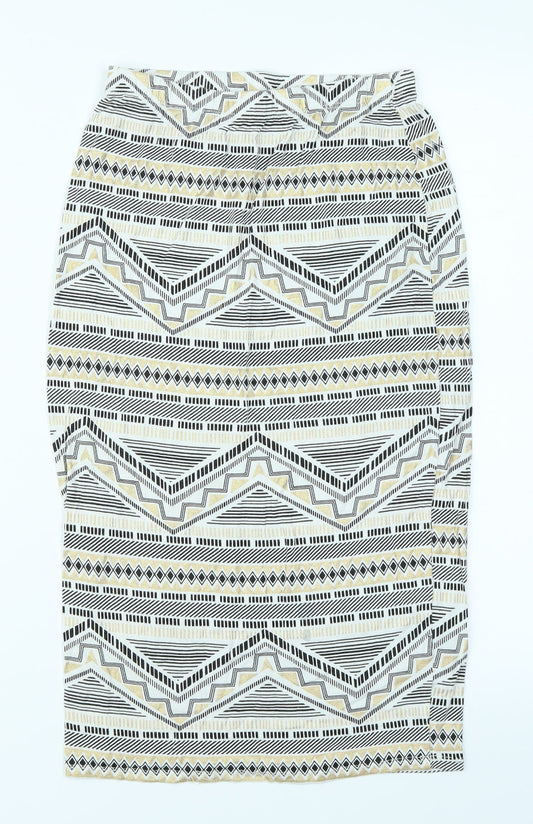 Atmosphere Womens Gold Geometric  Straight & Pencil Skirt Size 6