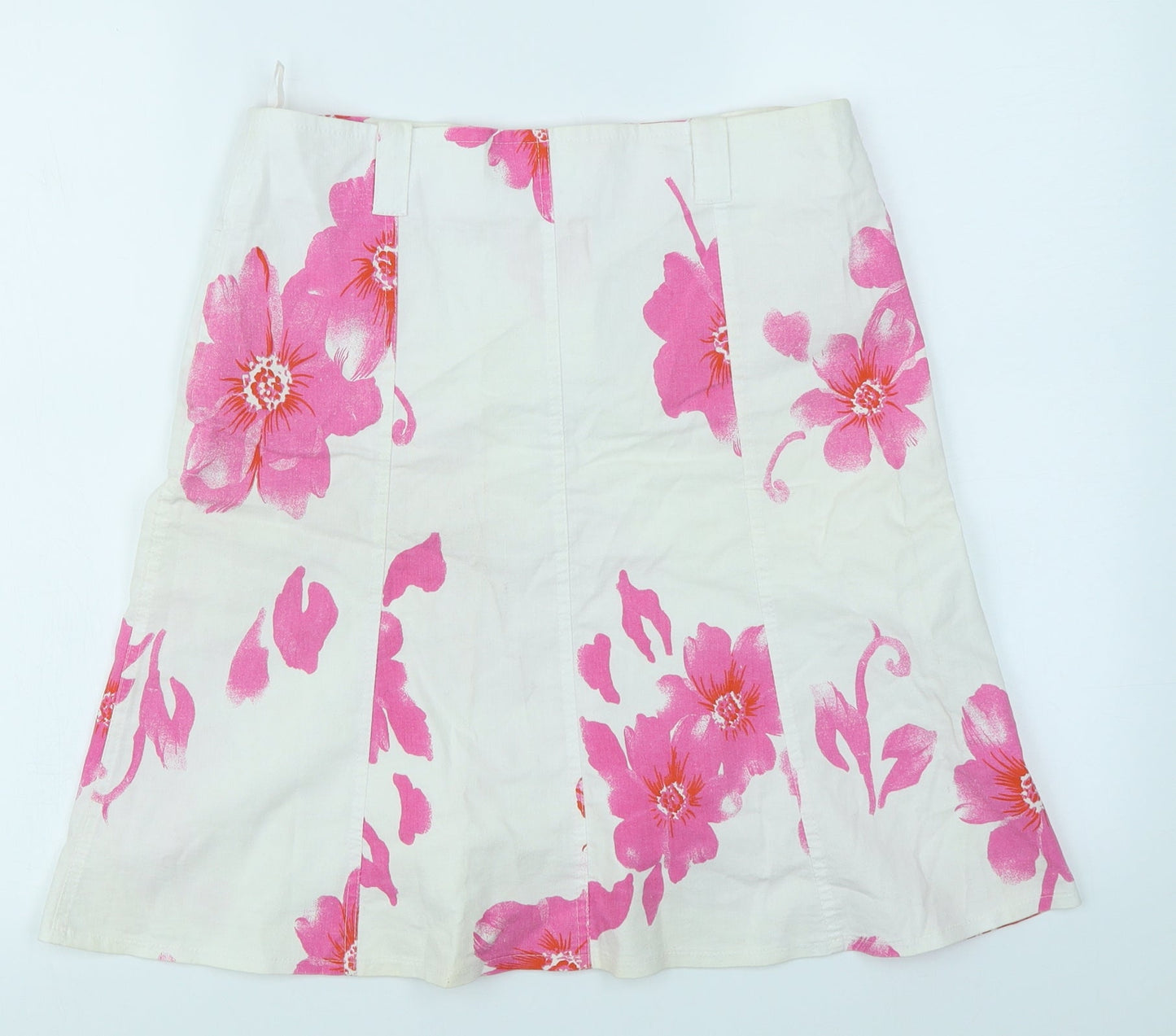 Andante Womens White Floral  Flare Skirt Size 12
