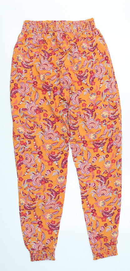TU Womens Orange Floral  Bloomer Trousers Size 8 L29 in