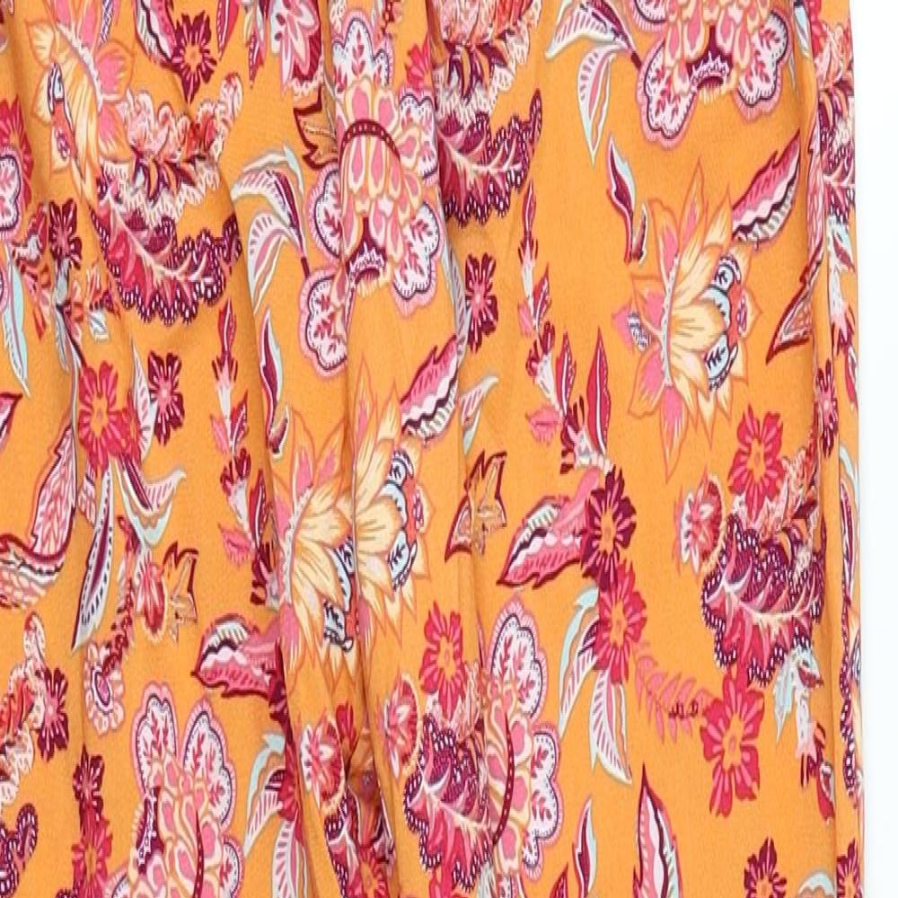 TU Womens Orange Floral  Bloomer Trousers Size 8 L29 in